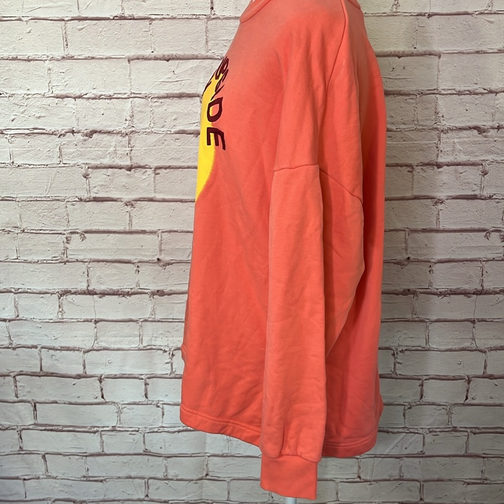 The Upside Coral & Yellow Embroidered Logo Pullover Sweatshirt XS - Picture 4 of 9